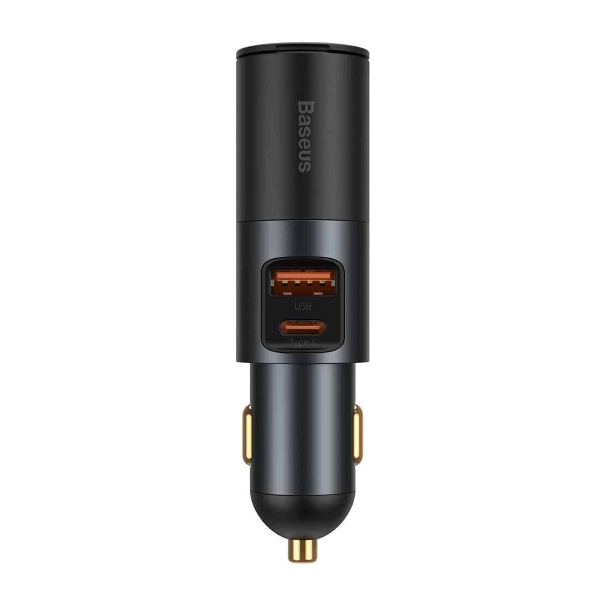 Baseus Share Together Fast Charge Car Charger with Cigarette Lighter Expansion Port USB+Type-C 120W Grey Baseus Share Together Fast Charge Car Charger with Cigarette Lighter Expansion Port USB+Type-C 120W Grey
